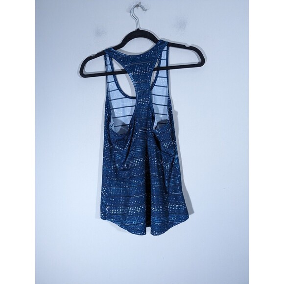 Zyia EUC Active Racerback Tank Top Womens Size Small Teal Striped Polka Dot - Picture 2 of 6
